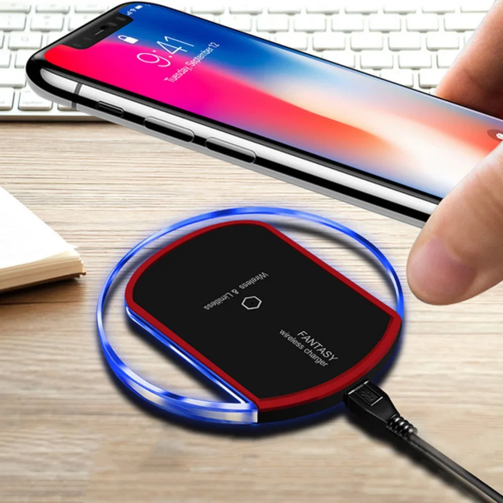 QI Беспроводной Зарядное устройство зарядки Сельма Pad Dock Коврики для IPhone X 8 плюс
