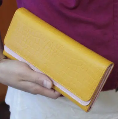 Модный женский длинный кошелек OL с двойным клапаном и отделением для карт 11