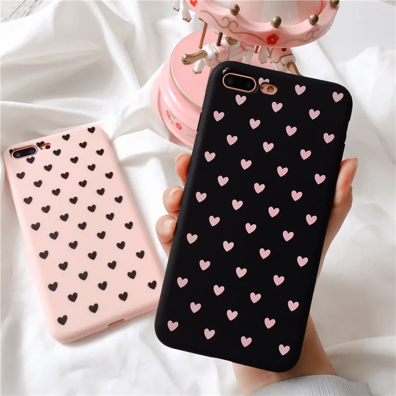 Чехол Love Heart для iphone XR розовый Роскошный мягкий силиконовый чехол накладка 7 8 Plus XS