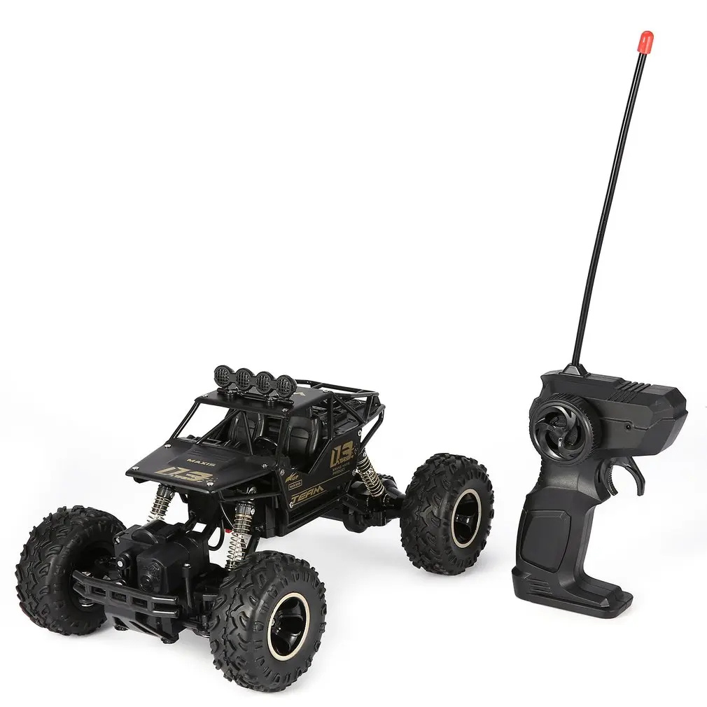 black 1/16 2,4 GHz 4WD сплав корпус Rock Crawler двойные двигатели внедорожные длительное управление RC Bigfoot скалолазание автомобиль детские игрушки - Цвет: black