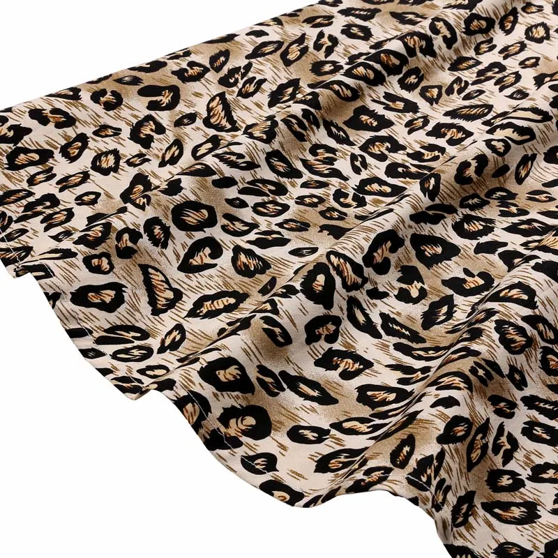 

JLI MAY vintage Leopard skirt women midi Ball Gown button office party elegant swing skirts womens summer 50s 60s Rockabilly