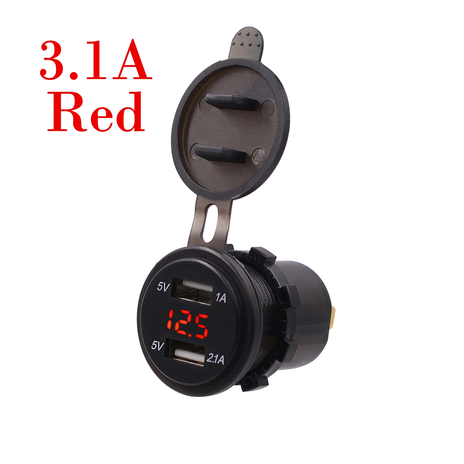 3.1A Red Новое поступление USB Автомобильное зарядное устройство 5V 4.2A/3.1A сигаретный светильник er разветвитель гнезда 12 V-24 V 2 порта с led светильник адаптер питания - Название цвета: 3.1A Red