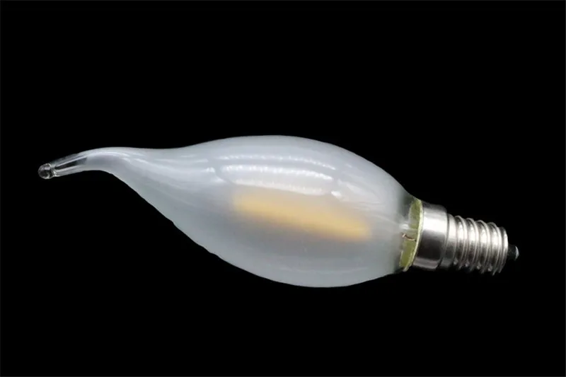 100 PCS Dimmable 2 Вт, 4 Вт, 6 Вт, светодиодный E14 E27 E12 лампы 220 V Светодиодный лампа-свеча с нитью накаливания Ретро Эдисон прозрачный стеклянный светодиодный светильник холодного/теплый белый