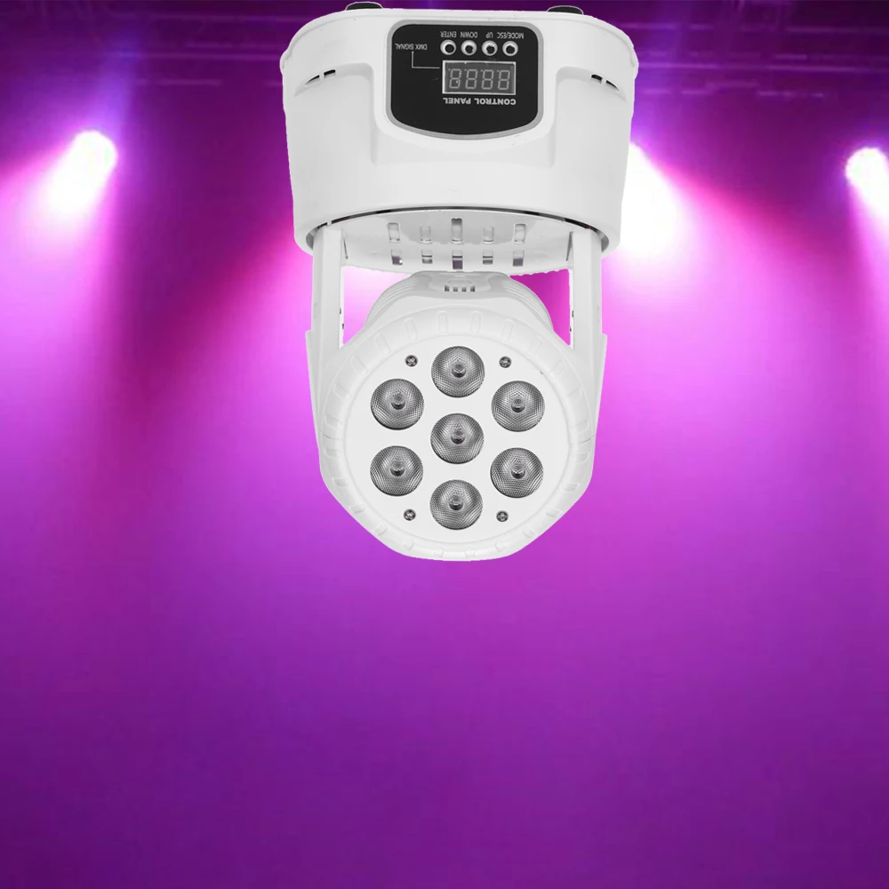 Диско-DJ светильник 7LED 105 Вт RGBW 9/14 канальный диско-светильник DMX512 мини Вращающаяся головка движущийся сценический светильник для дискотеки