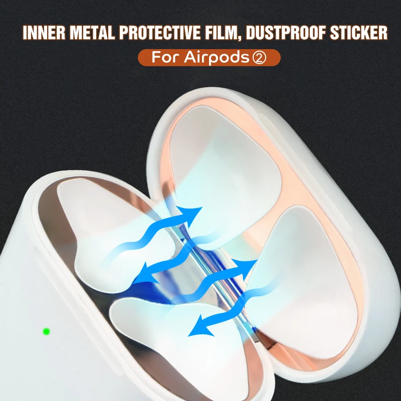 Металлическая пленка HEVARAL наклейка для Airpods 2 Box защитное покрытие корпуса