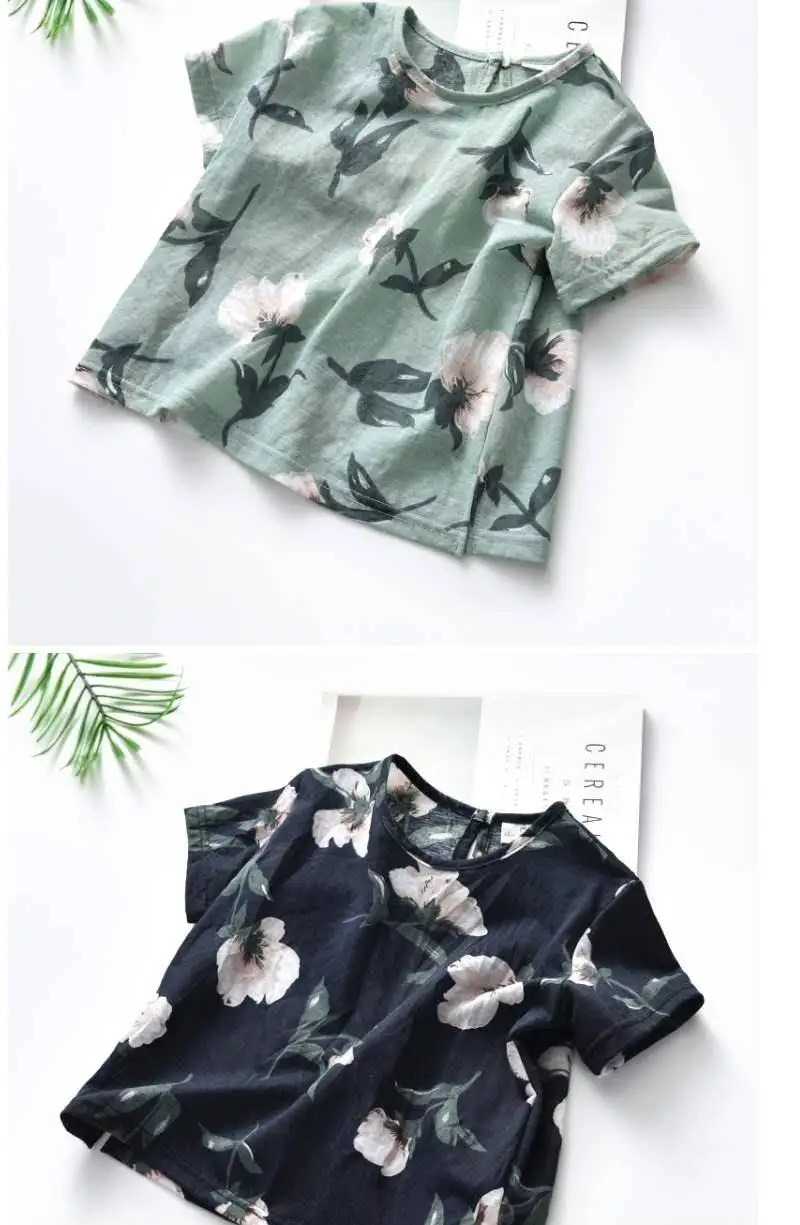 Детская летняя одежда футболка для маленьких мальчиков хлопковая с короткими