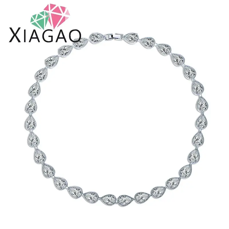 Женское Ожерелье с кулоном XIAGAO синее/Красное/желтое ожерелье фианитом AAA P090|women