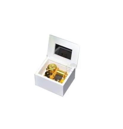 Laxury 18 Note заводная деревянная музыкальная шкатулка в белом цвете переноска с