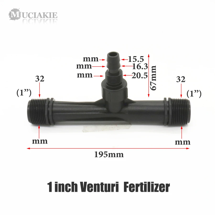 MUCIAKIE 1/2 ''3/4'' 1 ''удобрение Вентури оросительное устройство инжекторный смеситель сельскохозяйственный садовый Комплект труб для воды соединитель для сада - Цвет: 1 xAB159CS
