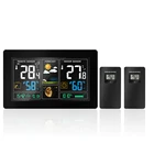Уличная метеостанция с 2 датчиками, беспроводной RCC будильник с функцией повтора температуры и влажности, с цветным ЖК-дисплеем