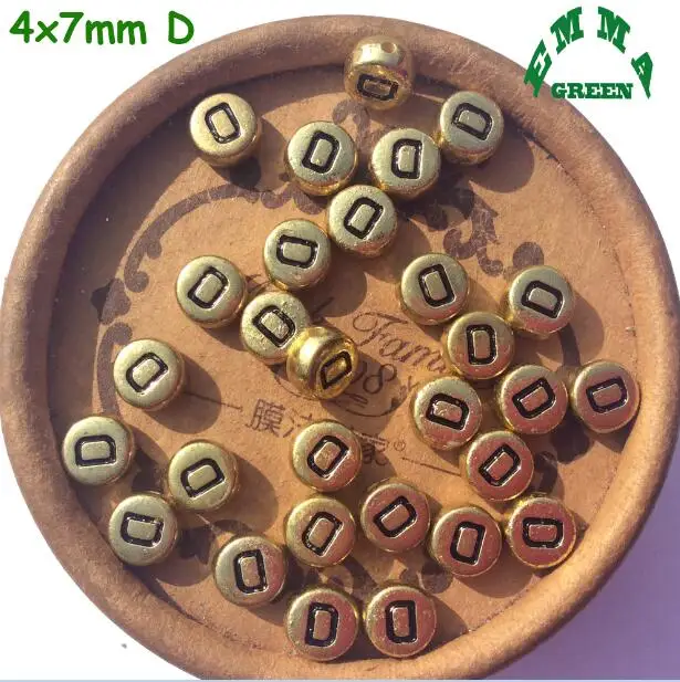 Бусины с золотыми буквами акриловые плоские круглые Alphabe бусины 4*7 мм diy браслет