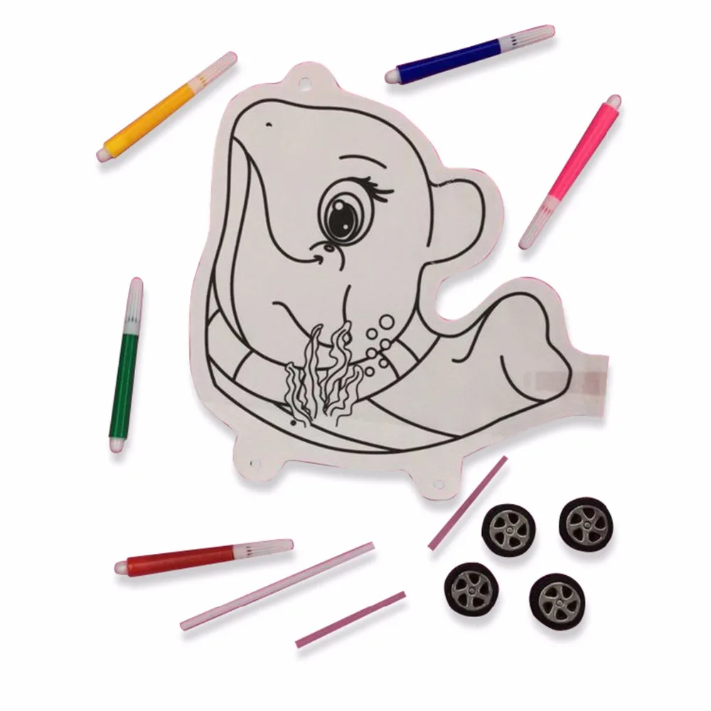 

FREE SHIPPING DOLPHIN SHAPE COLORING BALLOON SET
