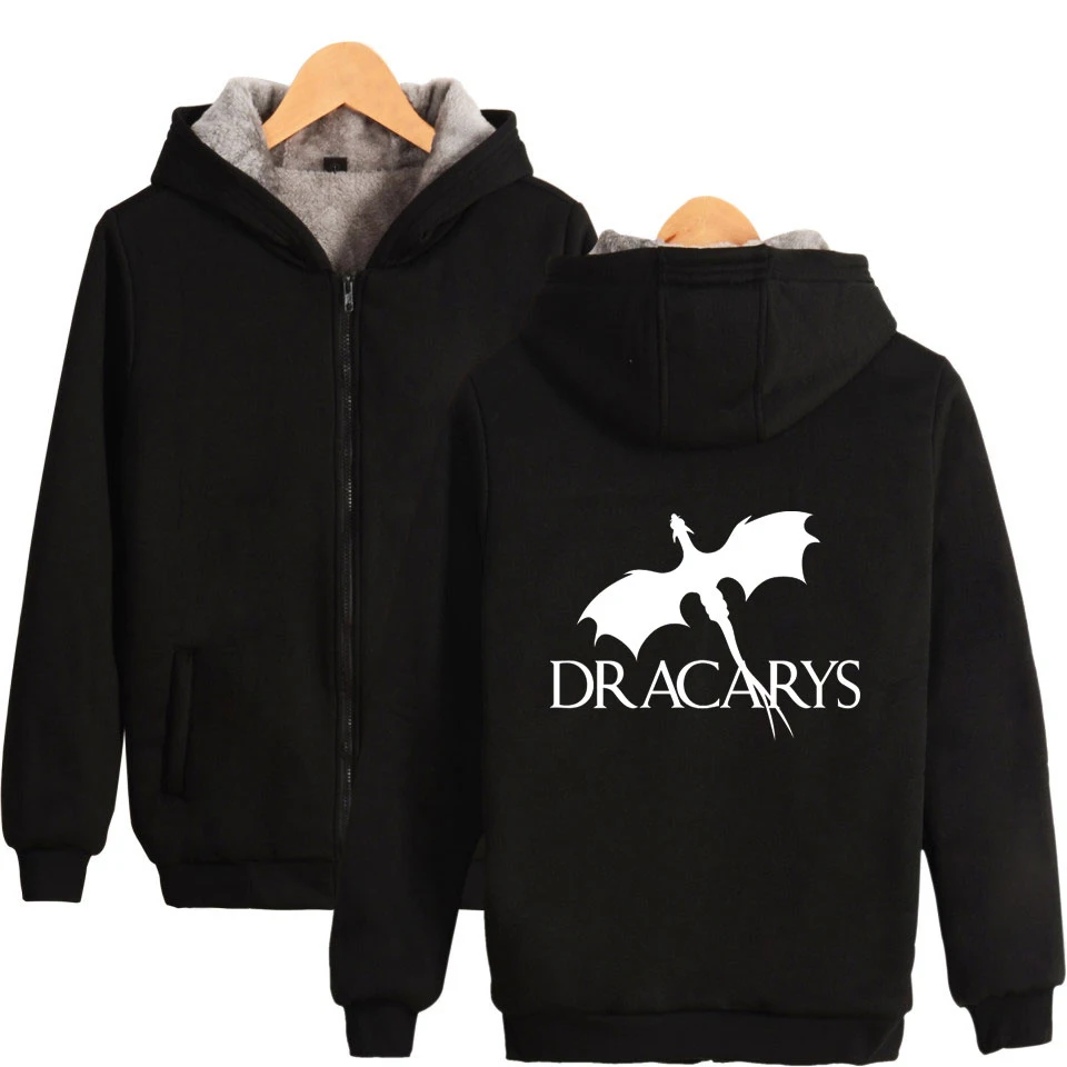«Игры престолов» Dracarys Сгущает толстовки на молнии стиль теплая толстовка популярная игра зимняя XXS-4XL