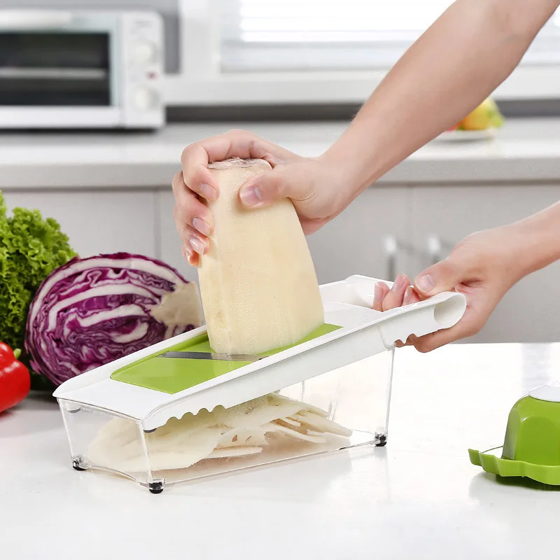 QuickDone многофункциональная мандолина Slicer овощи резак с 5 лезвиями для овощей