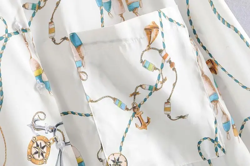 Рубашка женская с длинным рукавом и принтом в виде цепи повседневная деловая