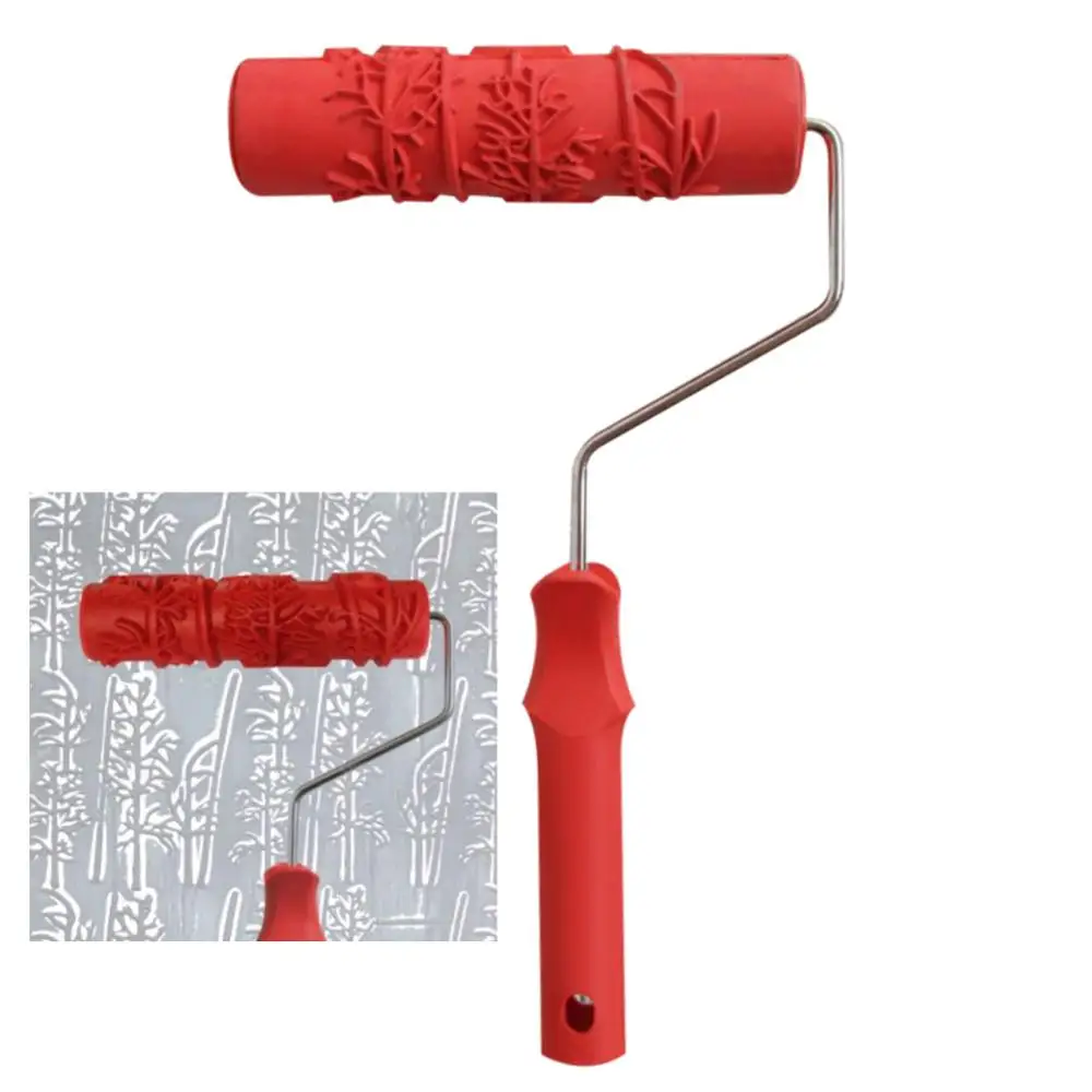 7 дюймов цветочный узор ролик для краски украшения стен резиновый легко