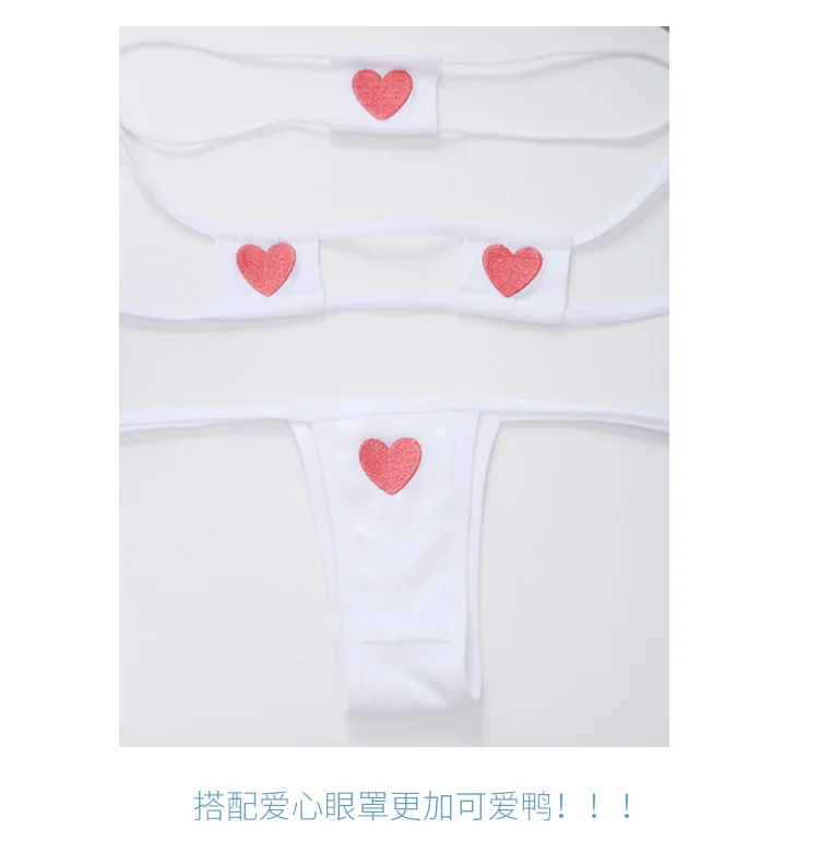 Сексуальное женское нижнее белье с вышивкой в виде сердца комплект из 2