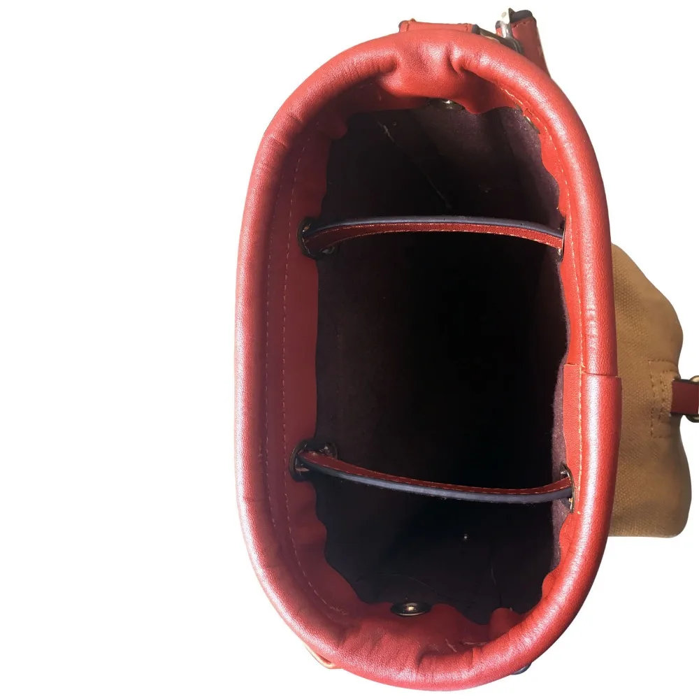 Tourbon Vintage Golf Club Bag Carrier Canvas & Leather Golf Gun Bag W/Side Pockets Driving Range Bags Cover 87CM