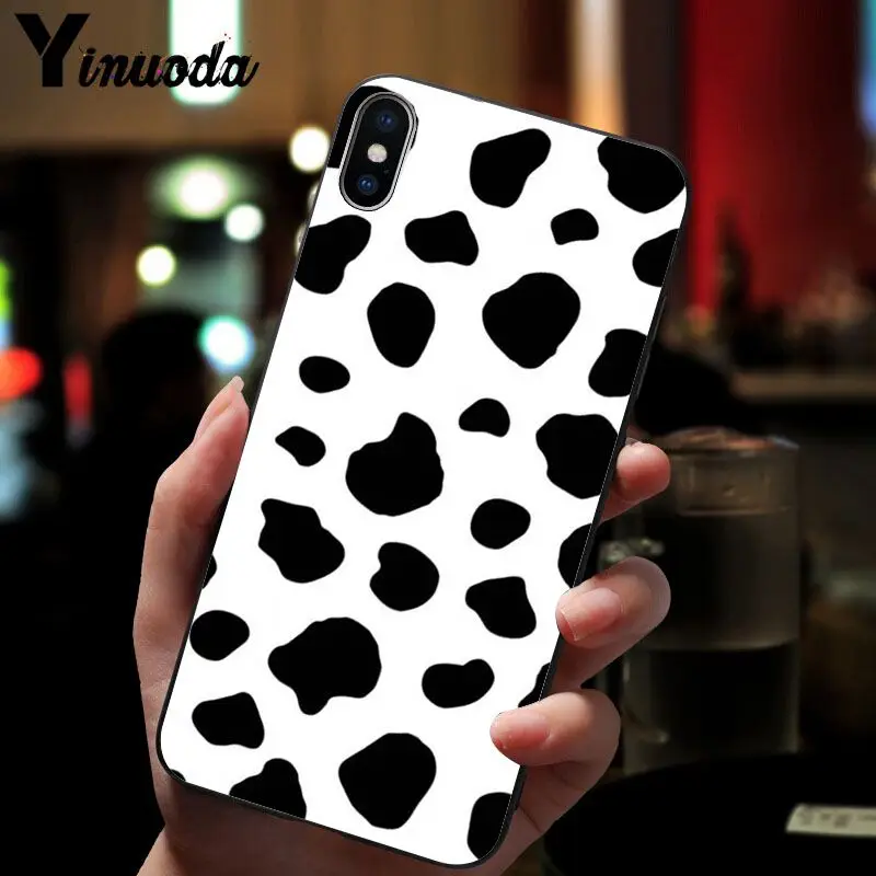 Yinuoda корова узор новое поступление черный сотовый Чехол для телефона для iPhone X XS MAX 6 6S 7 7plus 8 8Plus 5 5S XR
