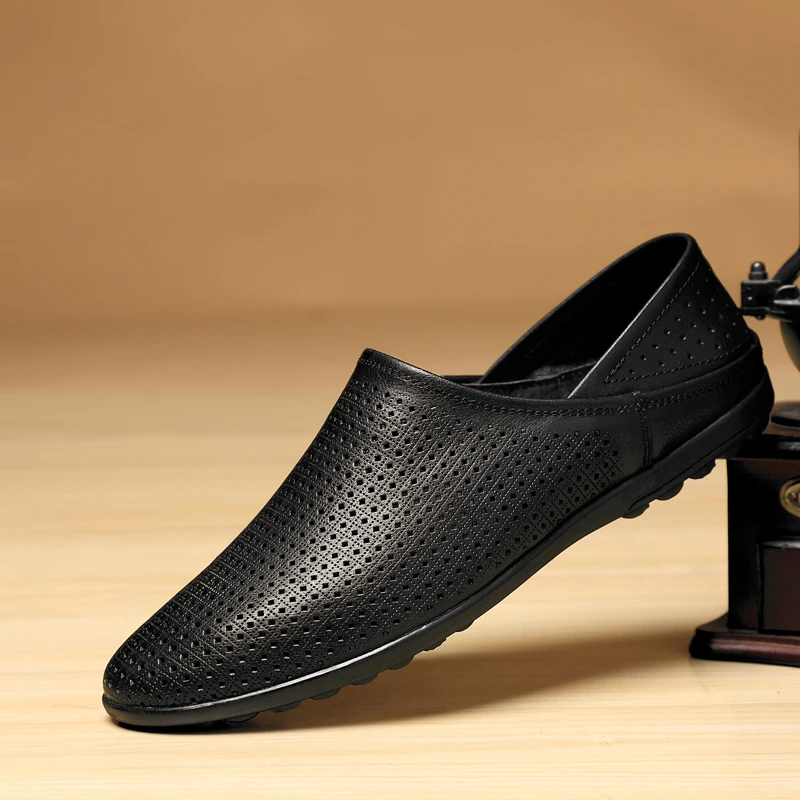Повседневные Мокасины из натуральной кожи мужские мягкие мокасины обувь для