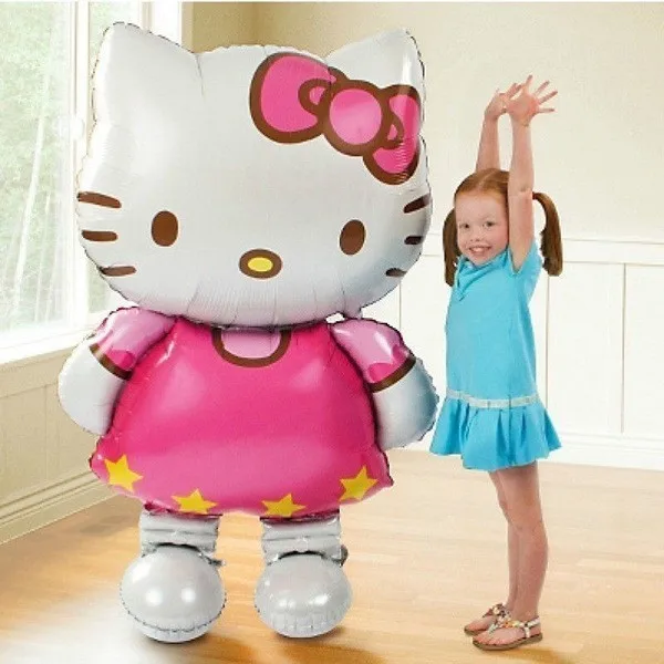 100 шт./лот Большой Размер Hello Kitty Cat Фольгированных Шаров Мультфильм День Рождения
