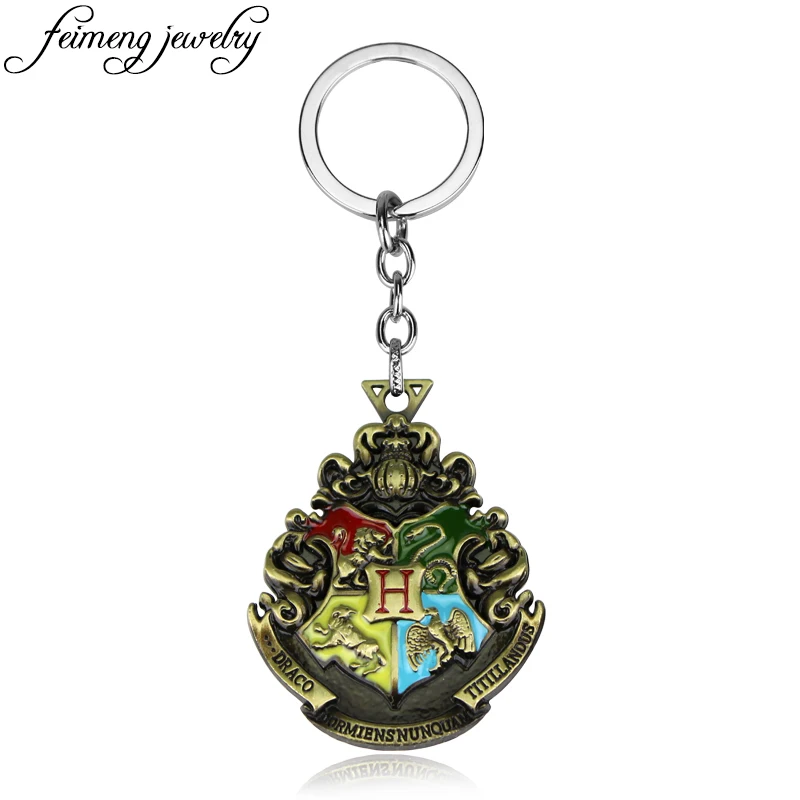 Фильм ювелирные изделия дом Хогвартс Слизерин Гриффиндор Hufflepuff Ravenclaw брелок знак школы Хогвартс брелки