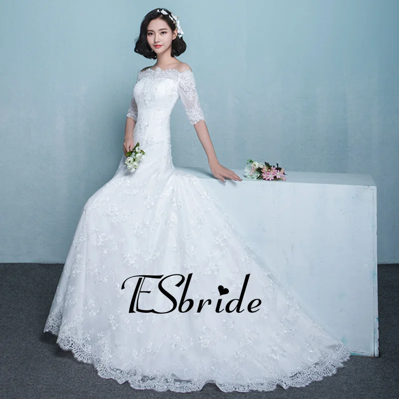 Половина рукава Пляж Свадебные Платья 2017 Vestido Noiva Casamento Praia Простой Белый Тюль