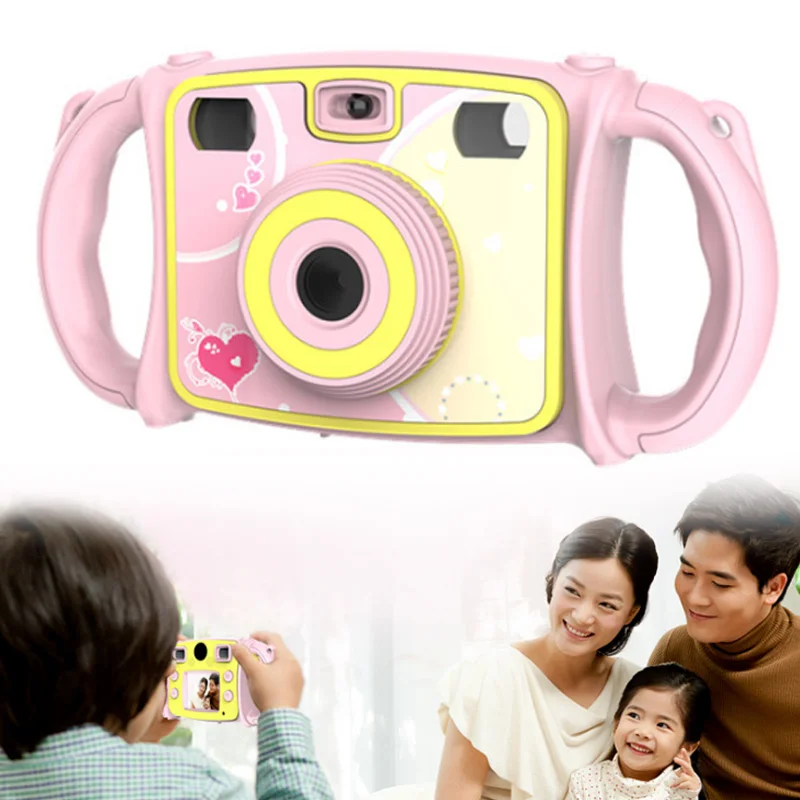 Популярная детская мини камера HD с двумя линзами противоударные ручки подарок