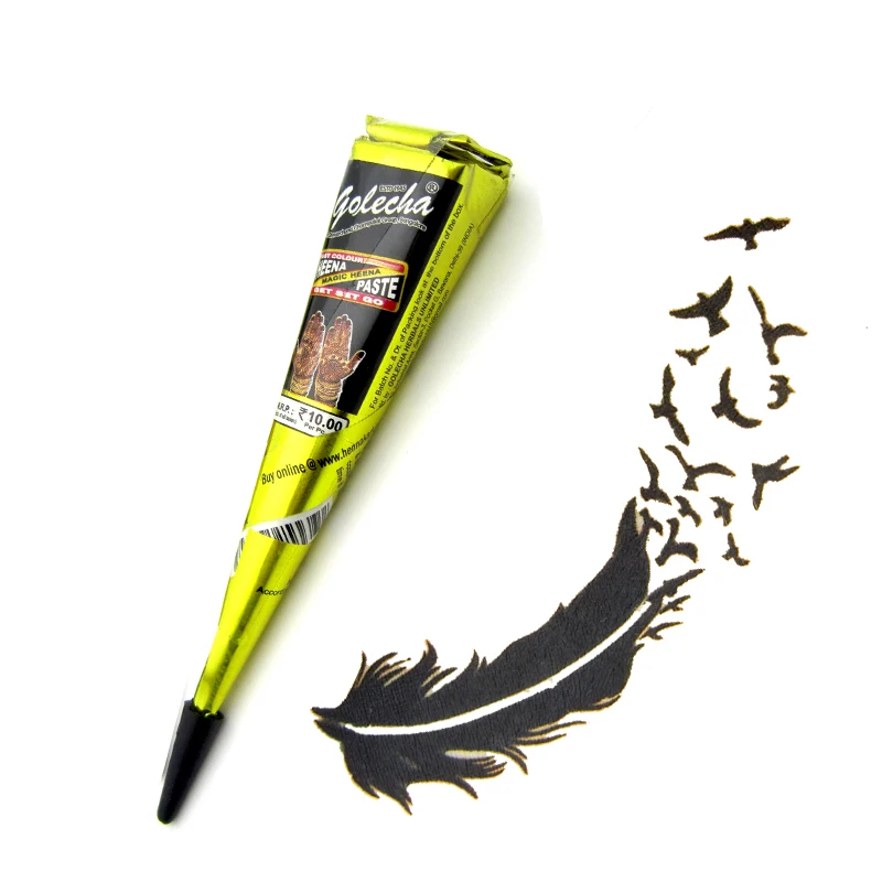 3 шт. коричневая черная индийская паста для татуировки хной + трафареты