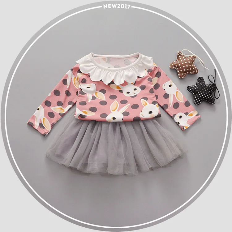 Розничная продажа 2017 модное платье для маленьких девочек детские весенние