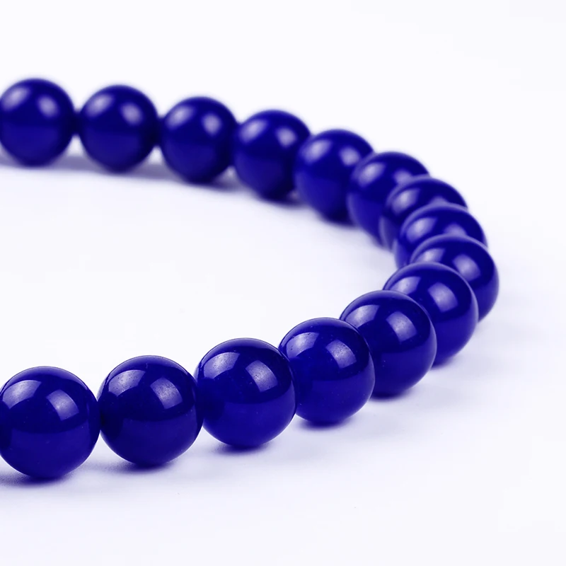 Оптовая продажа круглые темно-синие Бусины Из Натурального халцедона 4 6 8 10 12 мм AAA