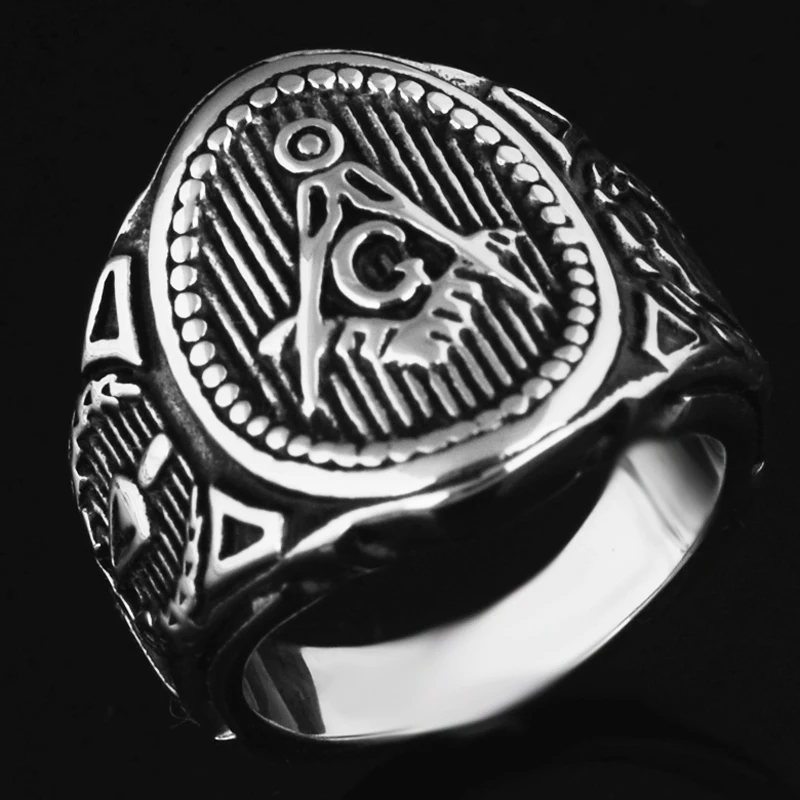 Серебряные кольца в стиле колледжа из нержавеющей стали Бижутерия фремасона для