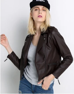 Кожаная куртка женская Chaqueta Cuero Mujer английское пальто Cuir Femme Cazadoras Ledermantel Lederjacke кожаные куртки кожаные пальто B571 - Цвет: chocolate color