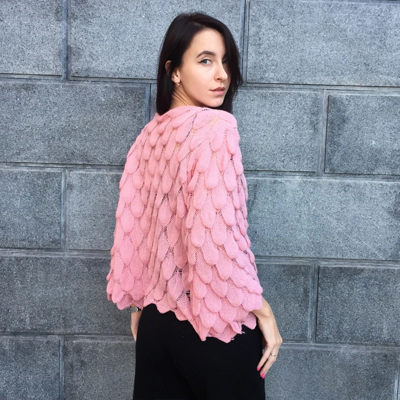 Spring Elegant Knit Jumpers Ladies Sweater Fashion Loose Hollow Out Women Sweaters and Pullovers Cute 3D Sueter Mujer Female | Женская
