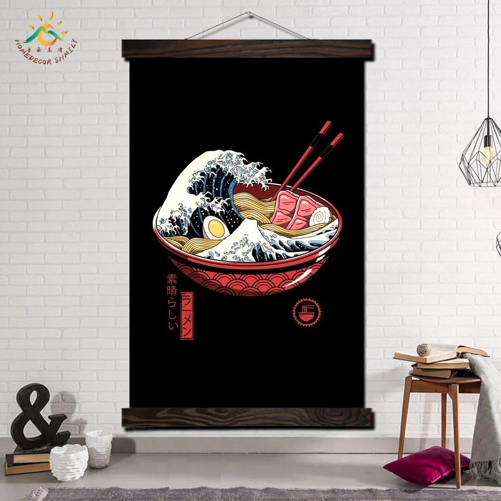 

Japan Culture Great Ramen Wave Wall Art Canvas Prints Painting Frame Scroll Painting Decorative Picture art print wall poster