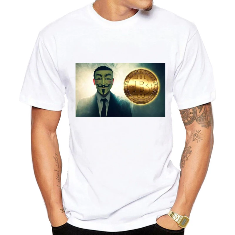 2018 Новый Bitcoin футболка Homme De Marque короткий рукав Летняя мода Забавные футболки