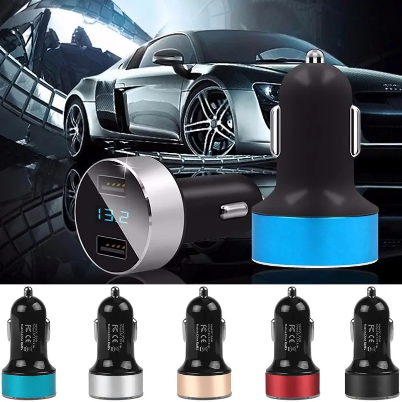 Автомобильное зарядное устройство Vehemo с двумя USB портами и ЖК дисплеем|Адаптер