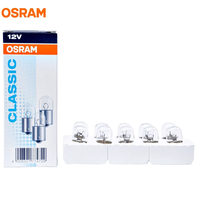 10 шт. OSRAM 5008 R10W BA15s 12 в Вт оригинальная классическая металлическая опора номерной