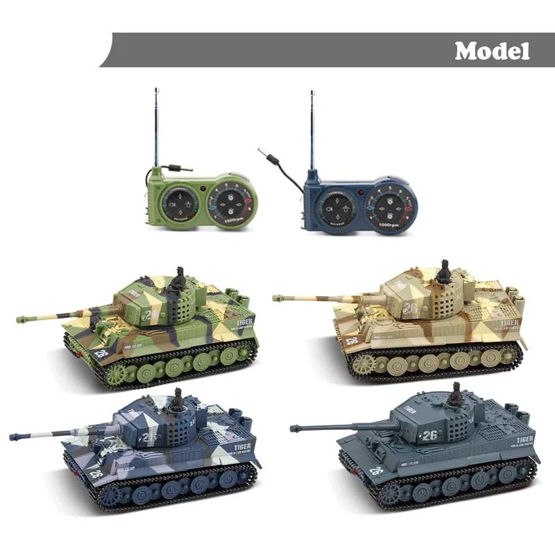 2020 1:72 4 вида цветов Mini Tiger Battle RC Tank Дистанционное радиоуправление Panzer