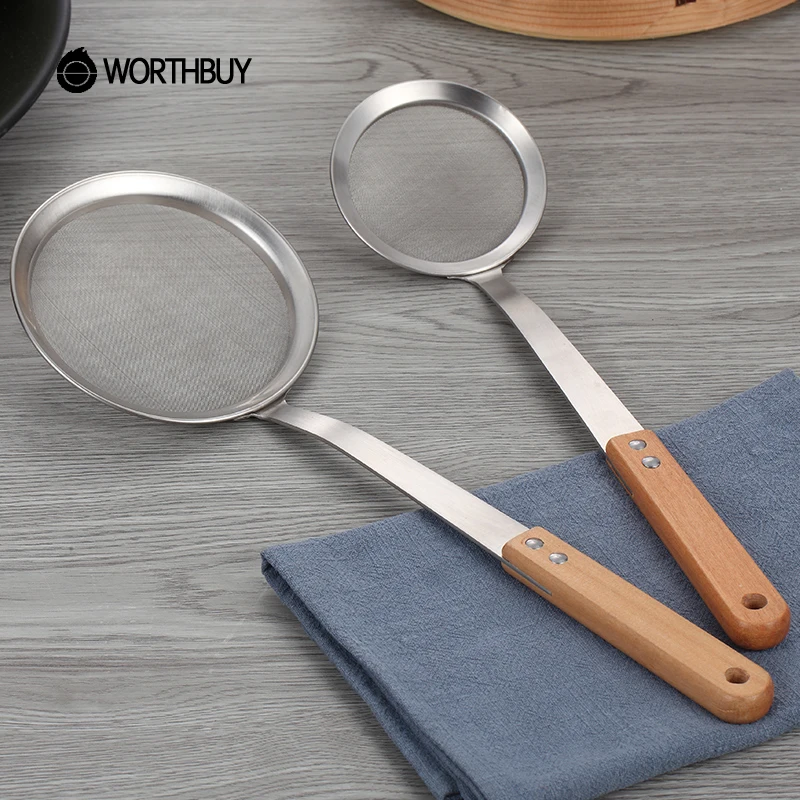 WORTHBUY 30/60 сетчатый кухонный дуршлаг 304 сито для муки из нержавеющей стали с