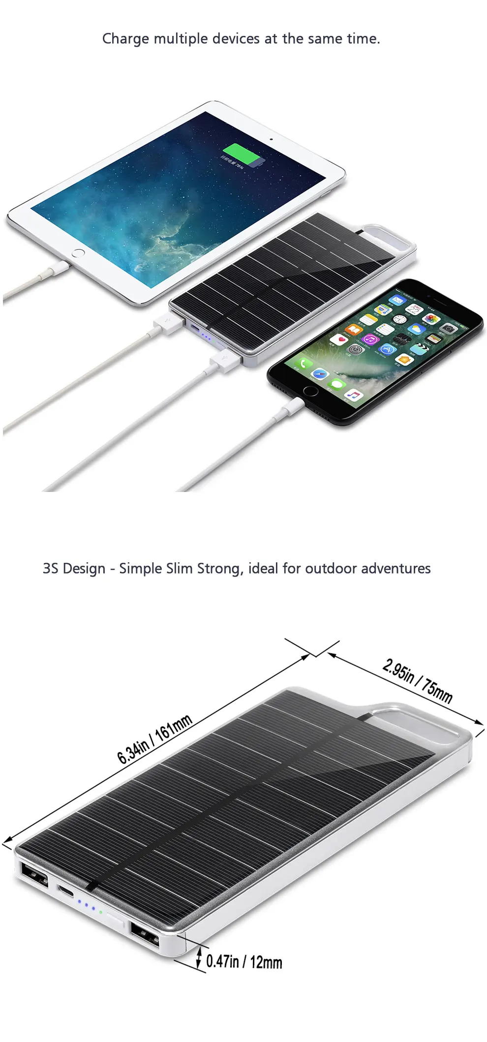 Мощное зеленое солнечное зарядное устройство 10000mAh брелок дизайн внешний аккумулятор для мобильных телефонов