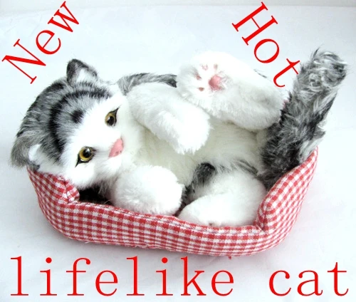 

free shipping lifelike cat home decor stuffed cat plush toys birthday gift