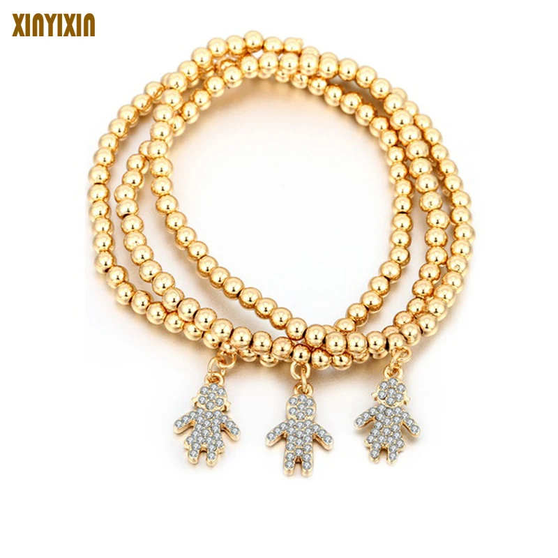 3 шт. женский эластичный браслет с бусинами и кристаллами | Украшения аксессуары