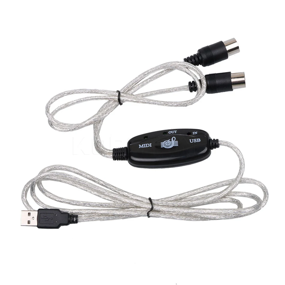 Kebidu клавиатура для ПК адаптер USB IN-OUT MIDI интерфейс Запись музыки конвертер 2 м линия для монтажа музыки MIDI-USB кабель