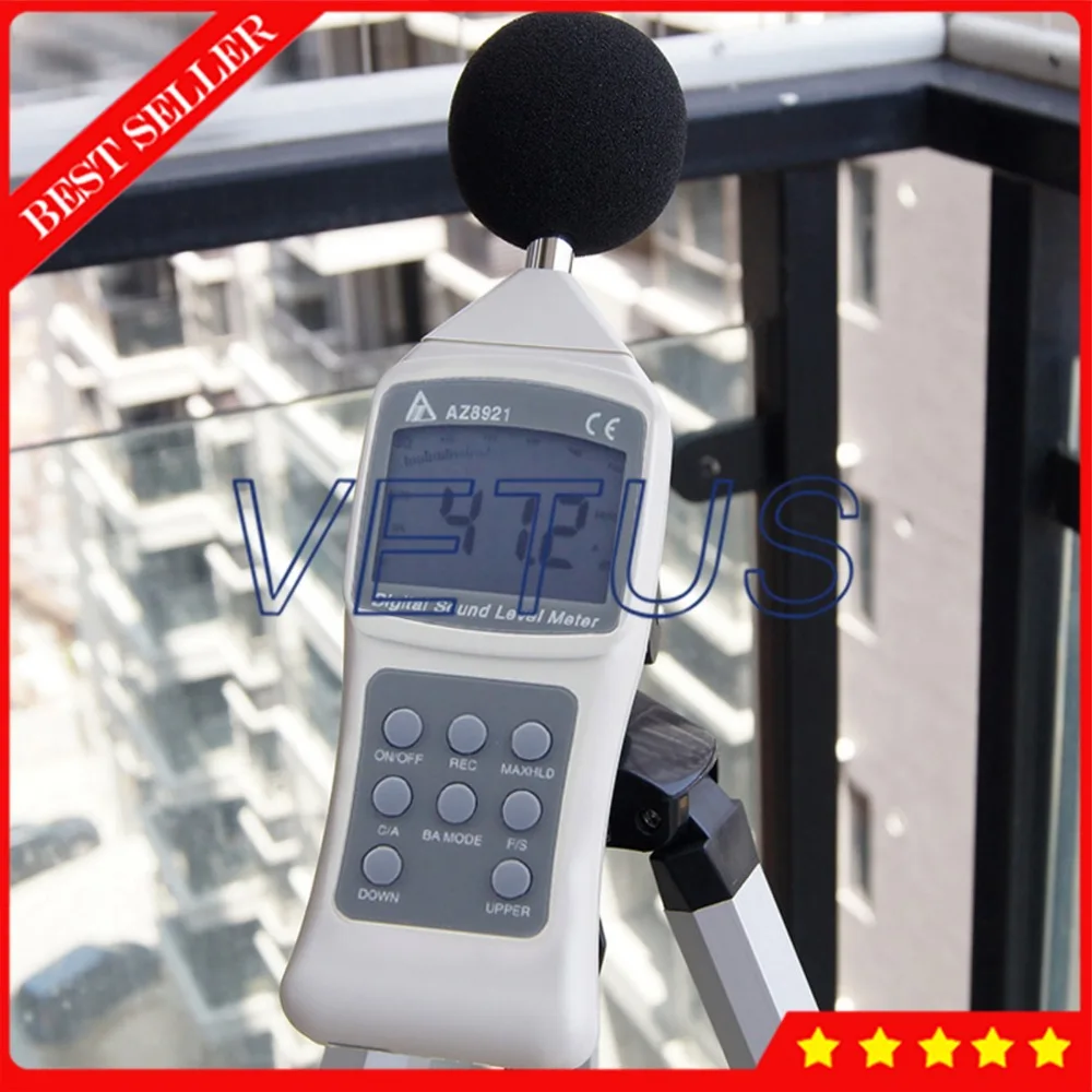 AZ8921 цифровой измеритель уровня звука Datalogger шума детектор децибел с диапазоном от