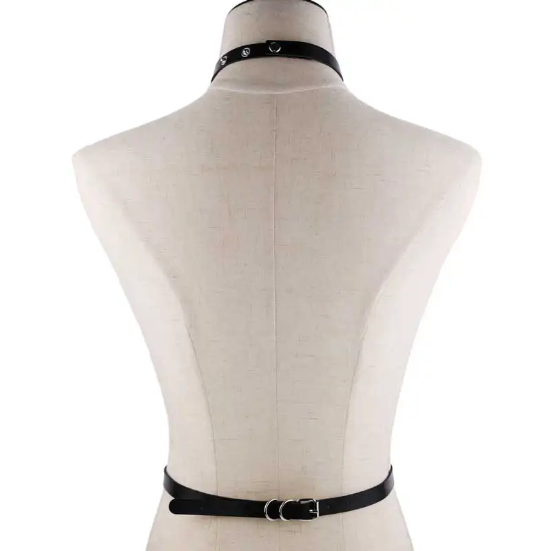 Punk Black Bowknot Body Chain Women Belt Harness Buckle Straps PU Leather jewelry fashion Jewelry | Украшения и аксессуары