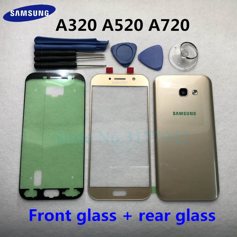 Для Samsung Galaxy A5 A3 A7 2017 SM A520F A320F A720F Передняя Сенсорная панель Внешний объектив +