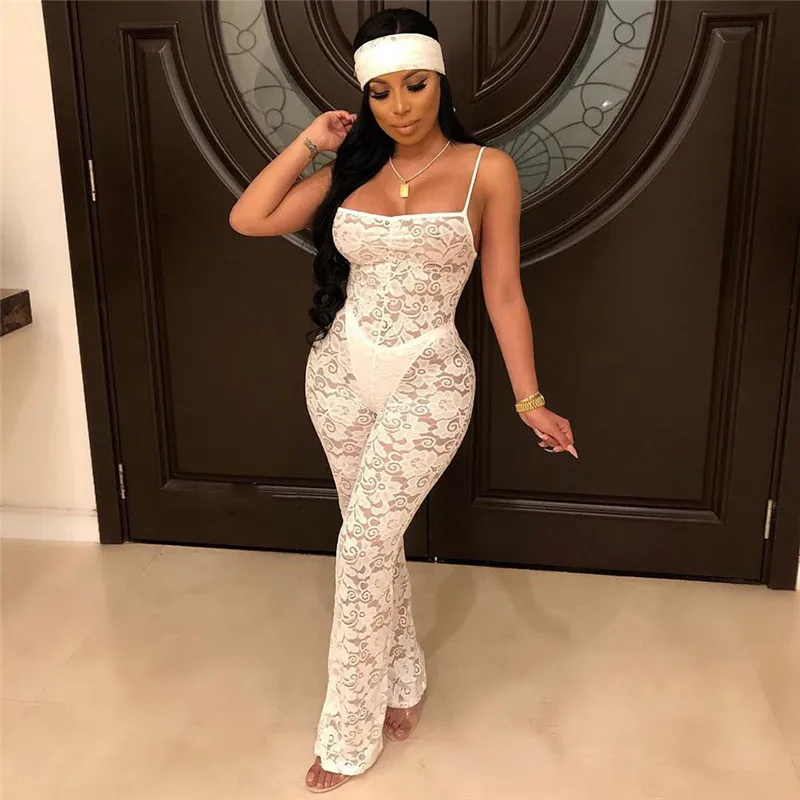 Кружевной комбинезон новинка 2019 модные комбинезоны женские Клубная одежда с