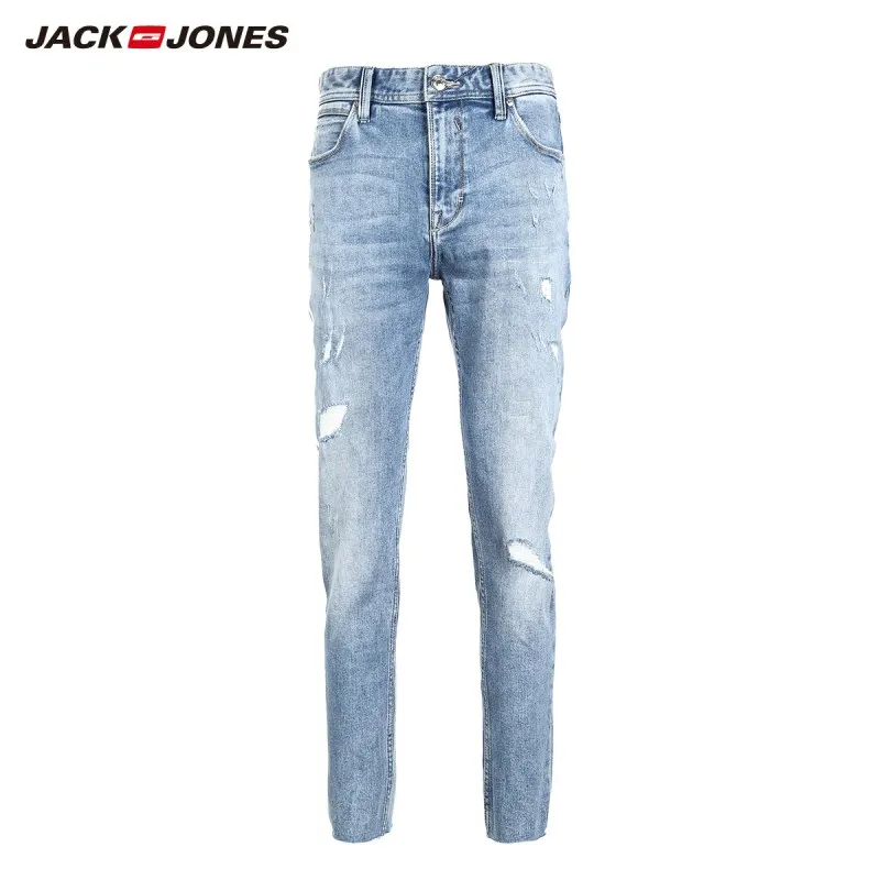 JackJones мужские обтягивающие рваные укороченные джинсы, уличная 