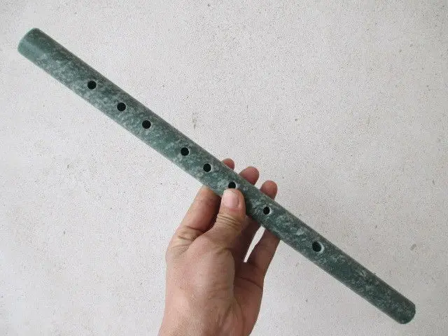 

37 cm jade flute * and Tian Yu hand carved in China singing.